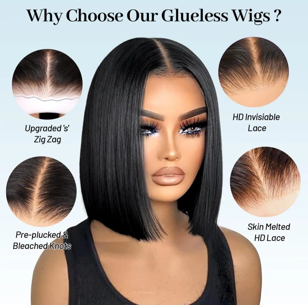 Perruque Bob Lace 10” — Cheveux humains