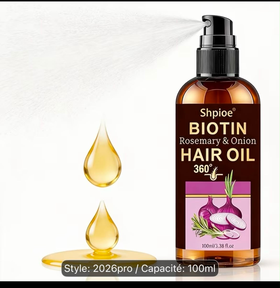 Huile Capillaire Biotine, Romarin & Oignon 100 ml | Eva Cosmetics